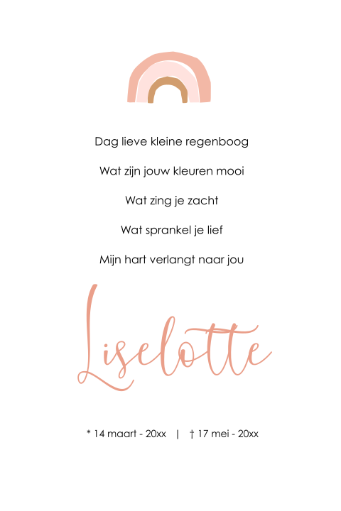 Rouwkaartje regenboog
