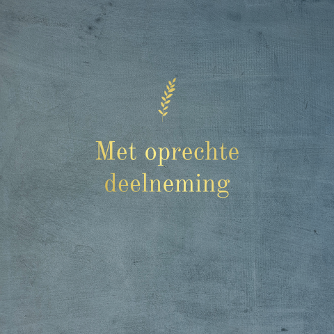 Wenskaart met oprechte deelneming
