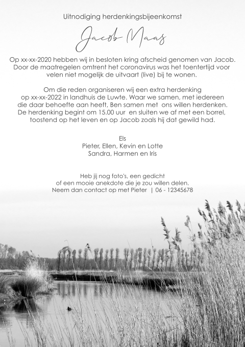 In memoriam zwart-wit natuur