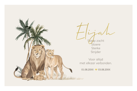 Rouwkaartje jungle