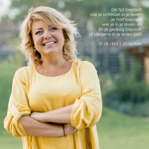 Bedankkaartjes na overlijden maken met foto en levensmotto