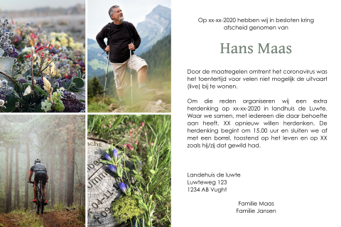 Uitnodiging herdenking foto collage