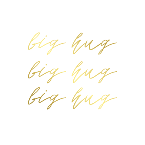 Wenskaart big hug in goudfolie