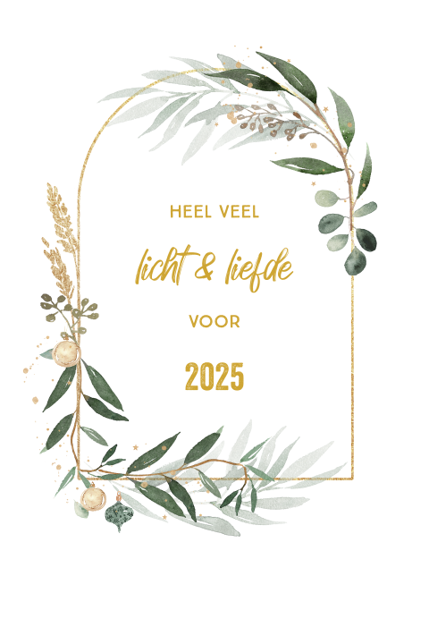 Kerstkaart veel licht en liefde voor het nieuwe jaar
