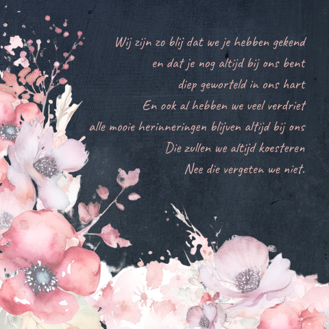 Tekst bedankkaartjes na overlijden met veldbloemen