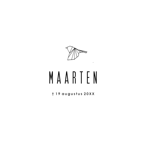 Zelf rouwkaart maken minimalistisch ontwerp | illustratie vogel