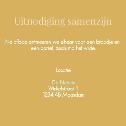 Uitnodiging samenzijn geel