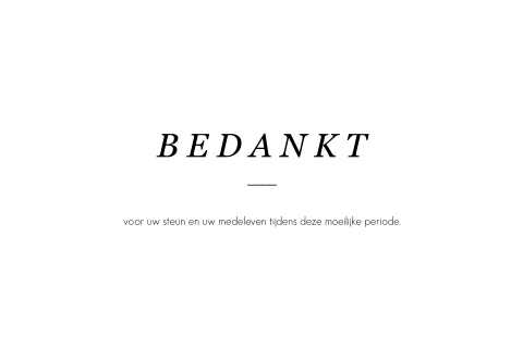 Klassieke bedankkaarten na overlijden ingetogen en sober