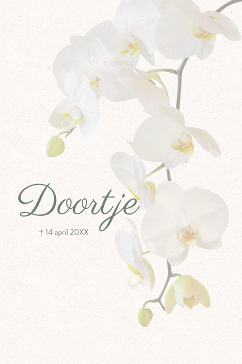 Rouwkaart bloemen orchidee wit