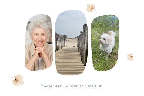 Bedankkaart met natuurfoto’s en persoonlijke details
