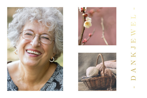 Bedankkaartjes na overlijden met collage eigen foto's