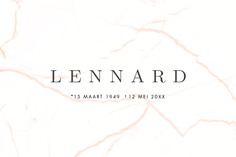 Klassieke rouwkaart man stijlvolle typografie | marmerstructuur