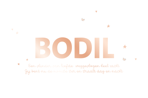 Rouwkaartje met mooie typografie in folie