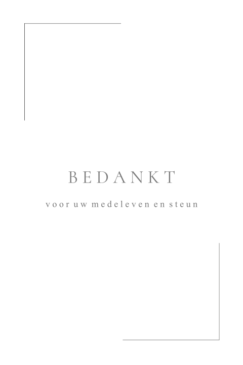 Voorbeeld bedankkaart na overlijden klassiek ontwerp