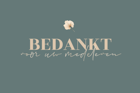 Stijlvolle bedankkaart in groen en beige met ginkoblad