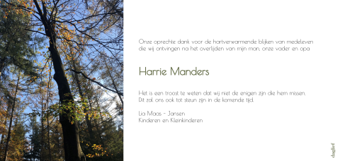 Moderen bedankkaartjes na overlijden met foto natuur