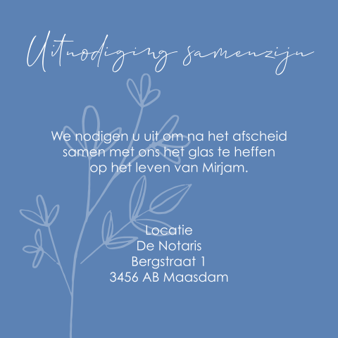 Uitnodiging samenzijn met takje
