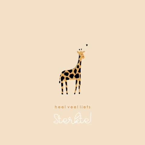 Wenskaart overlijden baby girafje