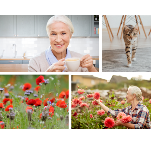 Gedachtenisprentje met fotocollage en gedicht binnenzijde