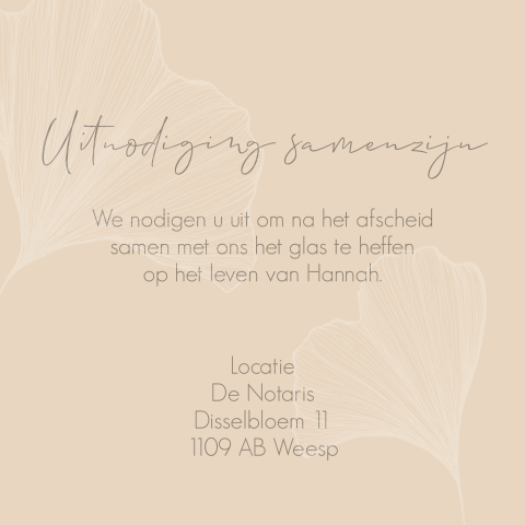 Uitnodiging samenzijn ginko