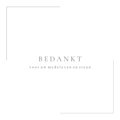 Dankbetuiging bedankkaart na overlijden klassiek ontwerp