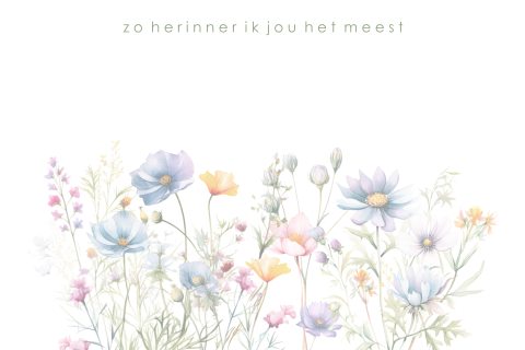 Bijpassend condoleance kaartje met veldbloemen