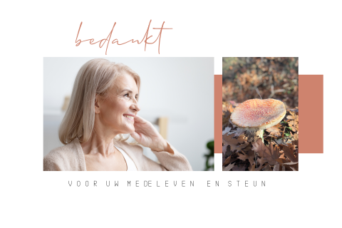 Bedankkaartje na overlijden met foto van seizoen