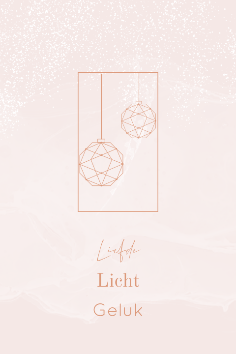 Kerstkaartje licht, geluk en liefde
