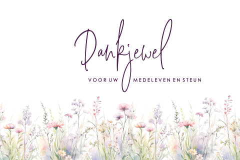 Bedankkaart na overlijden veldbloemen
