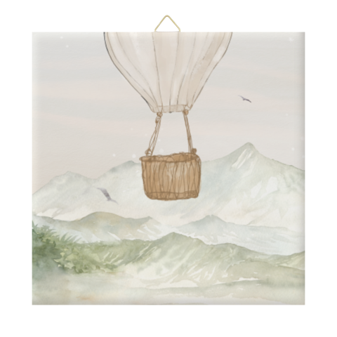 Aandenken keramisch tegeltje luchtballon zweef met mij mee