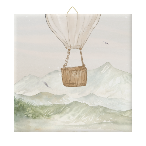 Aandenken keramisch tegeltje luchtballon zweef met mij mee
