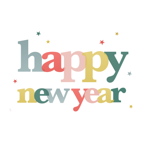 Sluitzegel kleurrijk happy newyear