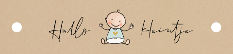 Label in kraftlook met baby jongen | 16 stuks