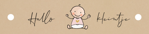 Label in kraftlook met baby meisje | 16 stuks