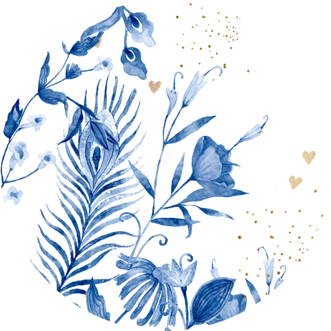 Sluitzegel delftsblauw met takjes