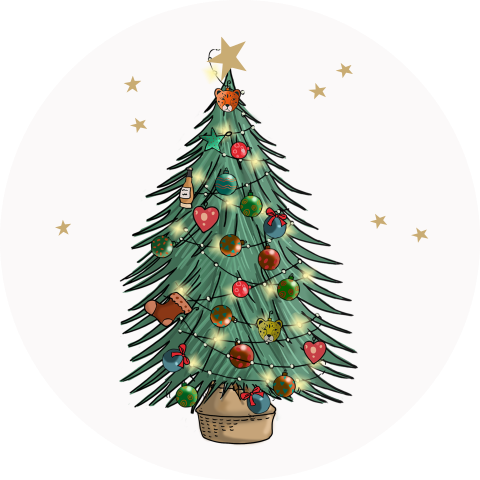 Sluitzegel kerstboom sterren