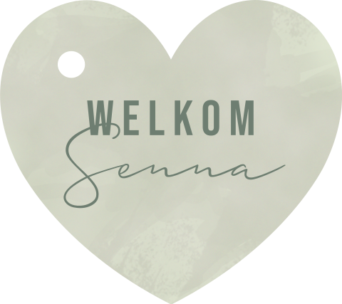 Label hartje groen met naam | 16 stuks