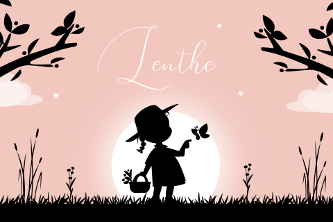 Geboortekaartje meisje silhouet bloemen vlinder lente