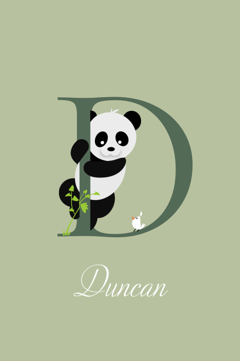 panda typografie groen letter