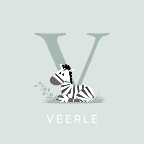 Zittende zebra grote letter