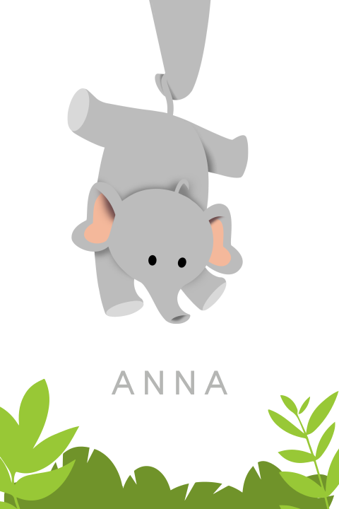 olifant aan slurf hangend