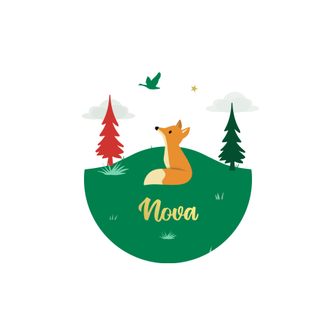 Geboortekaartje folie vos bomen vogel