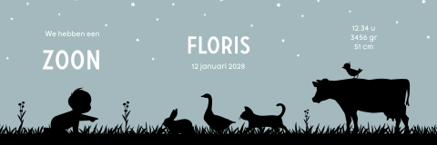 Drieluikje dieren boerderij jongen silhouet