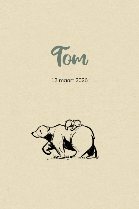 Geboortekaartje twee beren