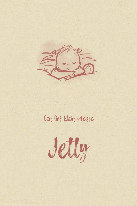 baby in  kussens lijntekening