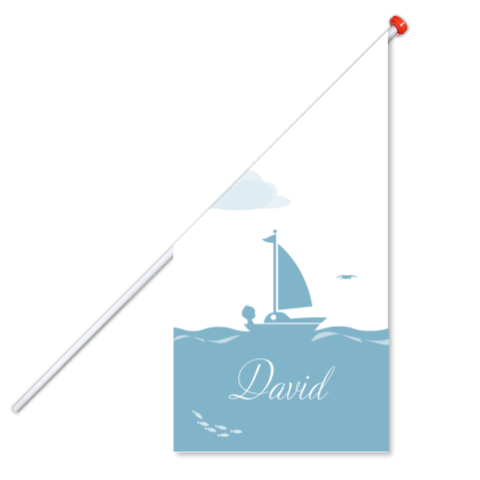 Geboortevlag zeilboot zee silhouet