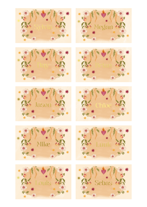 Naamkaartjes wilde bloemen
