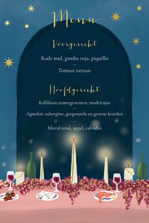 Menukaart leeuw blauw