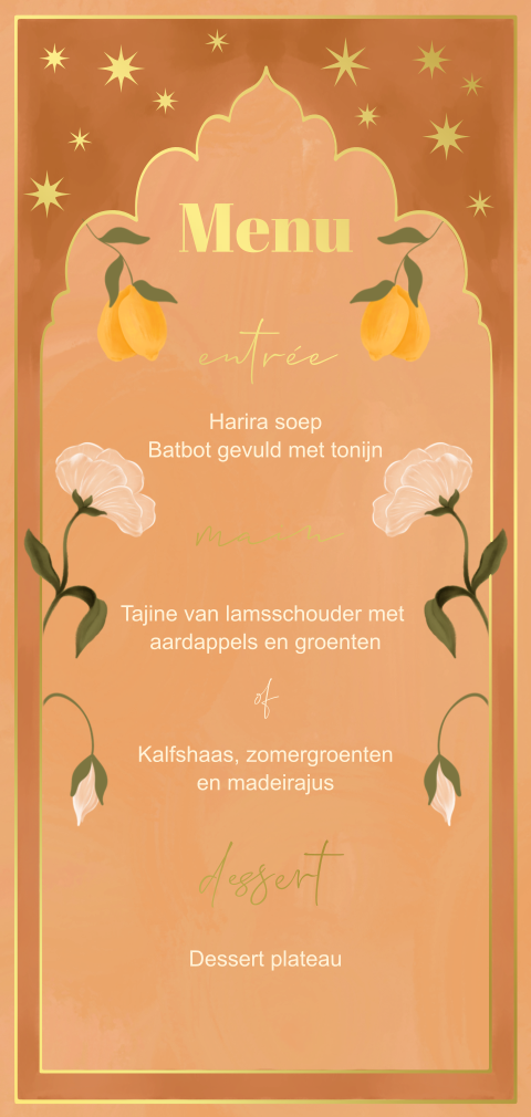 Menukaart bloemen