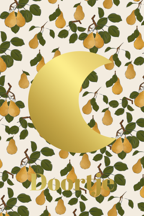 Geboortekaartje peren en geboortemaan